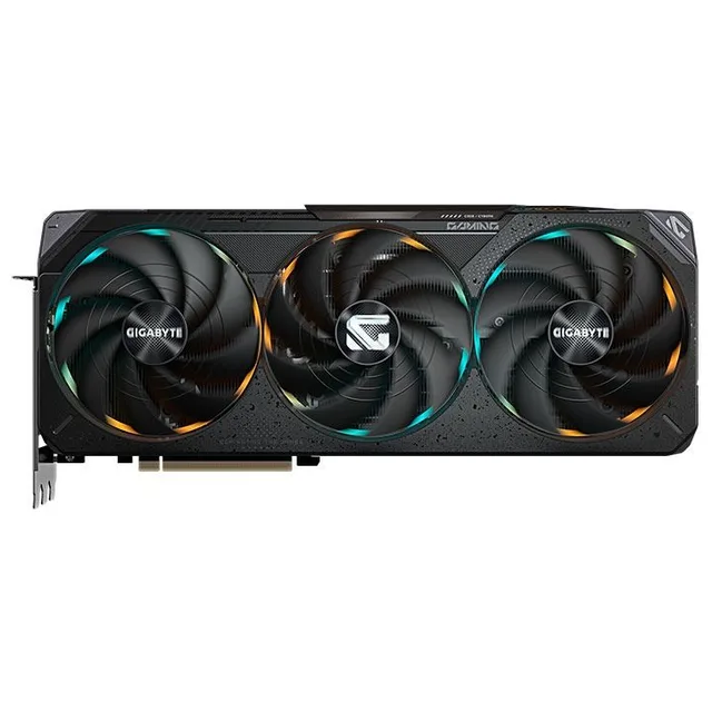 Placa de vídeo Gigabyte GeForce RTX 5070 Ti GAMING OC 16G, 16 GB, vista frontal das ventoinhas