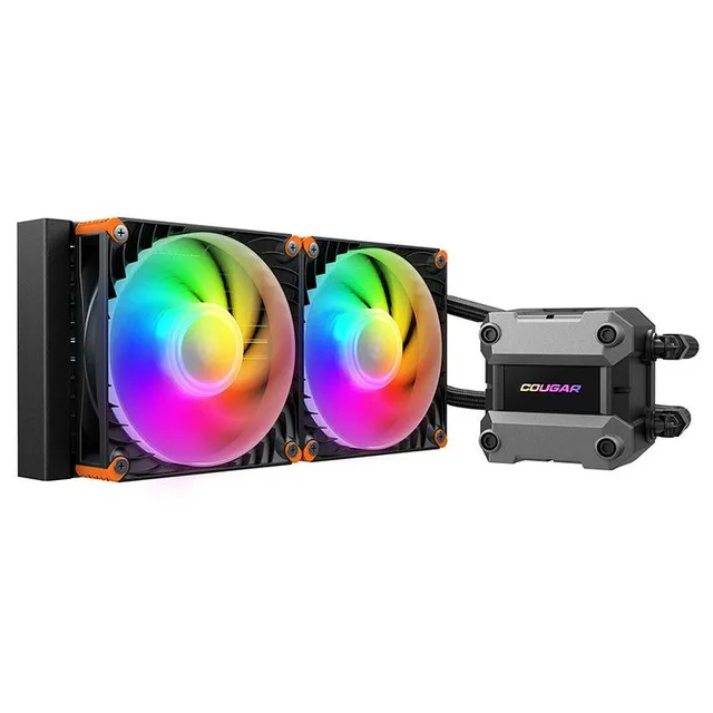 Cooler Cougar POSEIDON ULTRA 240, vista em perspectiva.