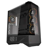 Gabinete Aigo Darkflash DY460 na cor preto, vista frontal e lateral