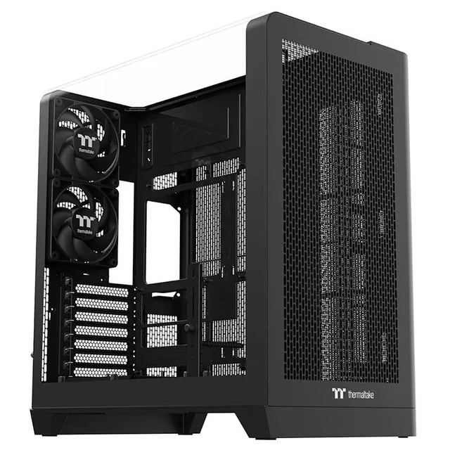 Gabinete Thermaltake View 390 AIR, preto, vista frontal e lateral