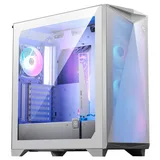 Gabinete MSI MAG Gungnir 300R Airflow, branco, vista frontal e lateral