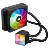 Cooler Pichau Aqua 120S, preto, vista em perspectiva.