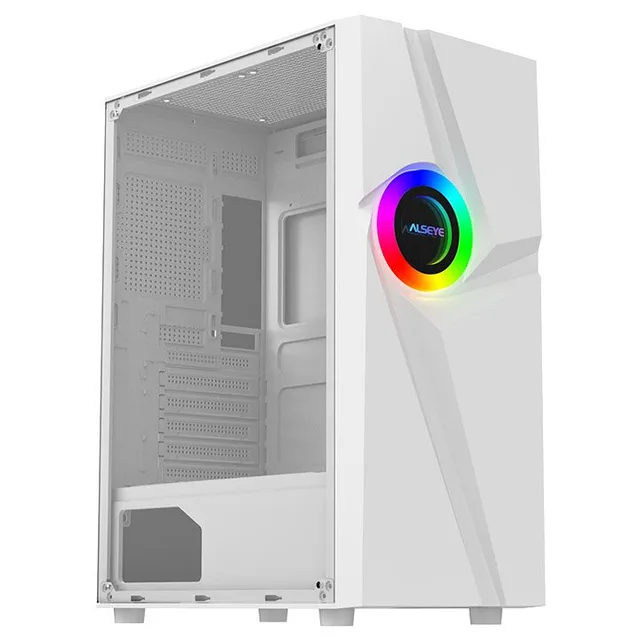 Gabinete Alseye 305-3, branco, vista frontal e lateral