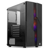 Gabinete TGT Carbon V2 preto, vista frontal e lateral