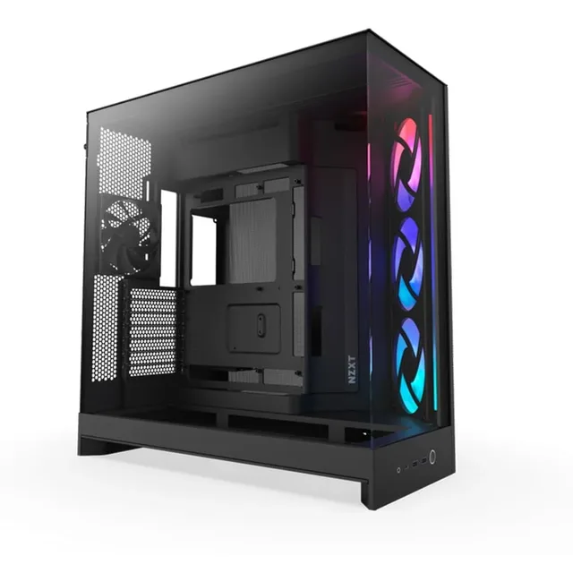 Gabinete NZXT H9 Flow RGB (2025), vista frontal e lateral