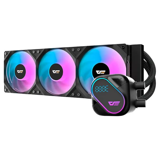 Cooler Aigo Darkflash DO360, preto, vista em perspectiva.