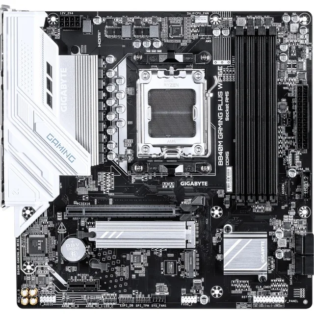 Placa-mãe GIGABYTE B840M GAMING PLUS WIFI6E, vista frontal