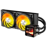 Cooler Aigo DarkFlash DE240 ARGB 240 mm Black, vista em perspectiva.