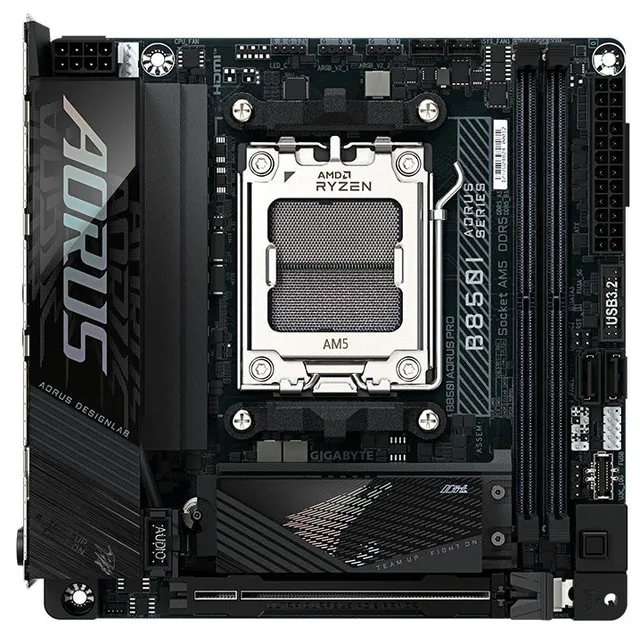 Placa-mãe Gigabyte B850I Aorus Pro, vista frontal