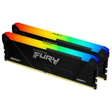 Kingston FURY Beast RGB, vista lateral do kit com 2 módulos de 32 GB