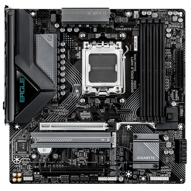 Placa-mãe Gigabyte B850M Eagle Wifi7, vista frontal