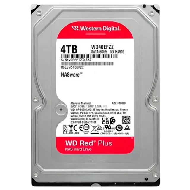 Armazenamento Western Digital Red Plus NAS, SKU WD40EFZZ.