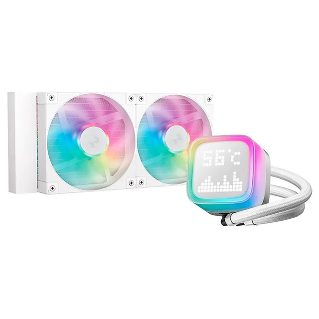 Cooler DeepCool LP240, vista em perspectiva.