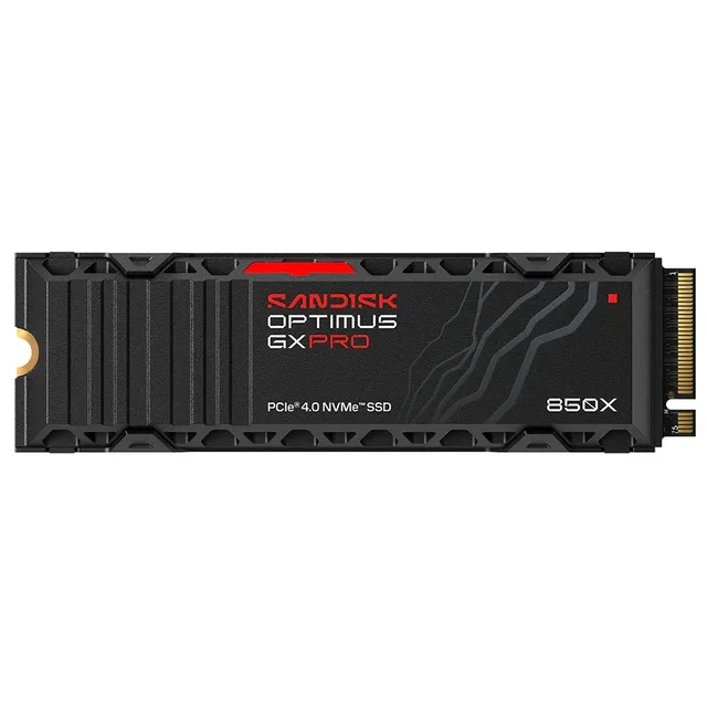 SanDisk Optimus GX PRO 850X com dissipador 1 TB, vista da etiqueta