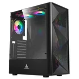 Gabinete Acegeek Morality L435, preto, vista frontal e lateral