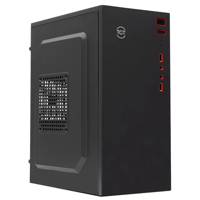 Gabinete TGT B110 preto, vista frontal e lateral