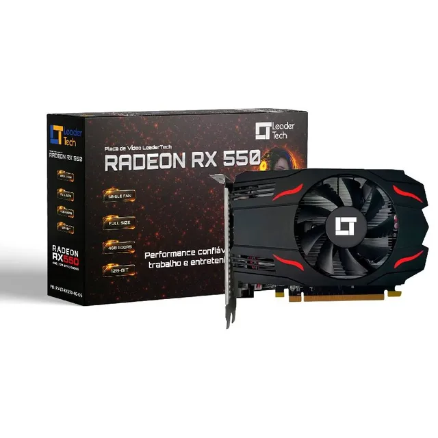 Placa de vídeo Leadertech Radeon RX 550, vista principal