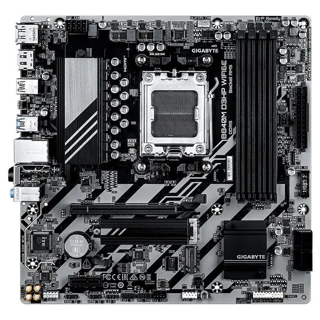 Placa-mãe Gigabyte B840M D3HP WIFI6E, vista frontal