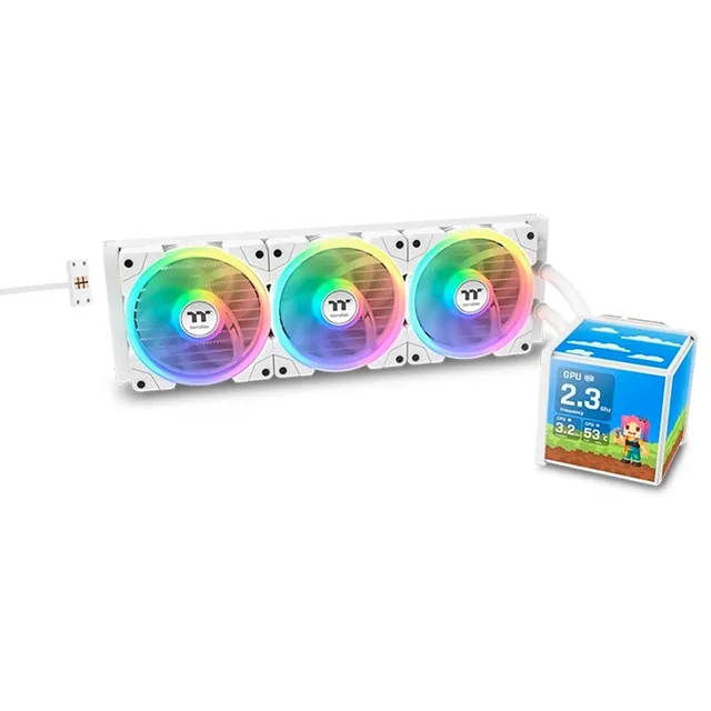 Thermaltake MINECUBE 360 Ultra ARGB Sync Snow Edition, vista em perspectiva