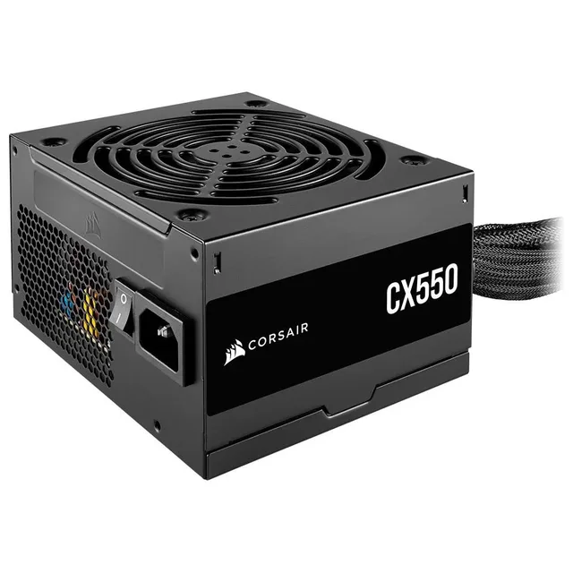 Corsair CX550 550 W, fonte em perspectiva sem embalagem