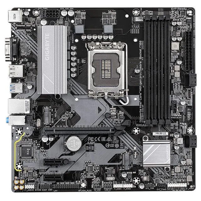 Placa-mãe Gigabyte B760M D3HP, vista frontal