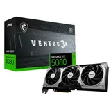 Placa de vídeo MSI GeForce RTX 5080 Ventus 3X OC Black, vista principal