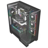 Gabinete Liketec Empire Dark, vista frontal e lateral
