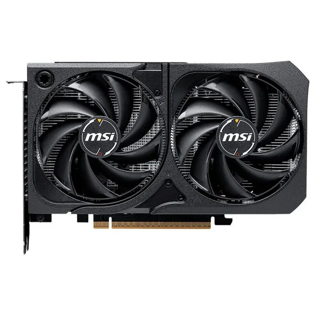 Placa de vídeo MSI GeForce RTX 5060 8G SHADOW 2X OC, 8 GB, vista frontal das ventoinhas
