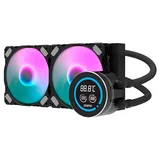 Cooler Aigo Darkflash NEBULA DN-240D, preto, vista em perspectiva.