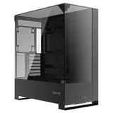Gabinete Redragon Darkline preto, vista frontal e lateral