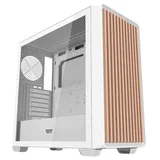 Gabinete Aigo Darkflash DS900WD na cor branco, vista frontal e lateral