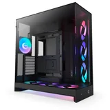 Gabinete NZXT H9 Flow RGB Plus (2025), vista frontal e lateral