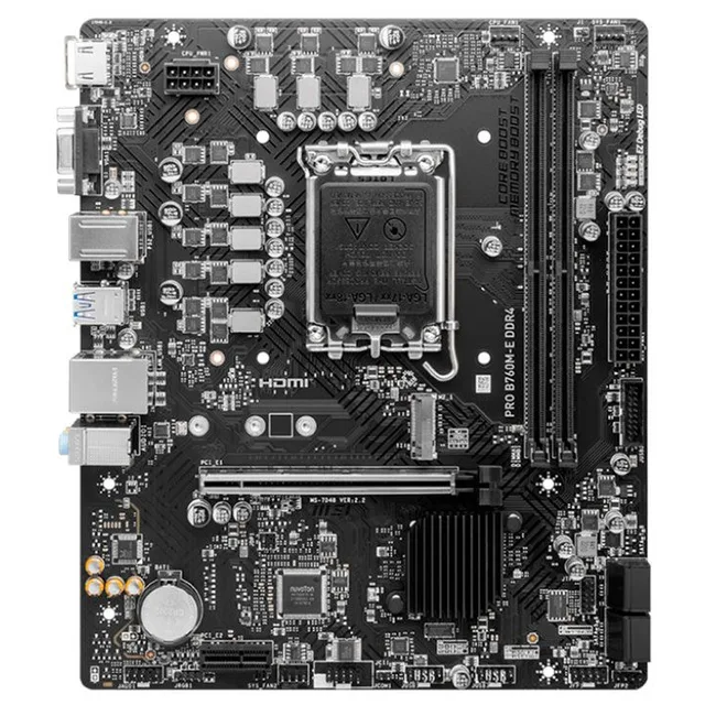 Placa-mãe MSI PRO B760M-E DDR4, vista frontal
