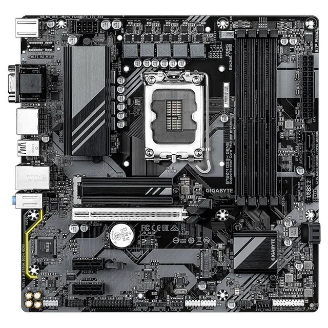 Placa-mãe Gigabyte B760M DS3H GEN5, vista frontal