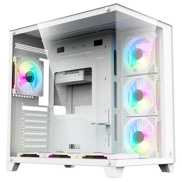 Gabinete Acegeek Mercury R425, branco, vista frontal e lateral