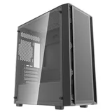 Gabinete Aigo Darkflash DK353 Mini na cor preto, vista frontal e lateral