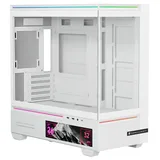 Gabinete Thermalright TL-M10 Vision, branco, vista frontal e lateral