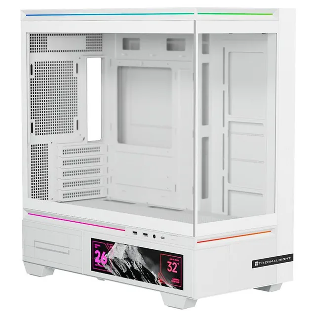 Gabinete Thermalright TL-M10 Vision, branco, vista frontal e lateral