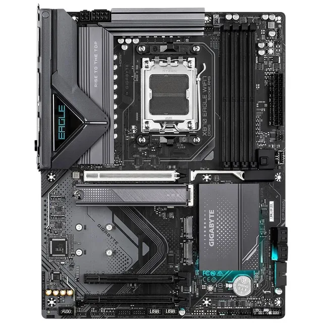 Placa-mãe Gigabyte X870 EAGLE WIFI7, vista frontal, sem perspectiva