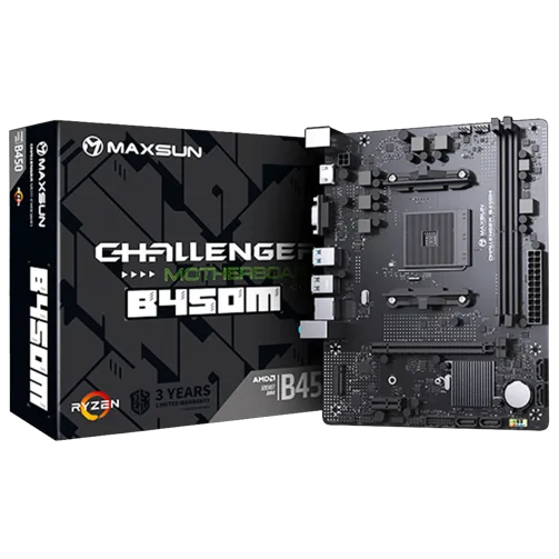 Placa-mãe Maxsun Challenger B450M, vista principal