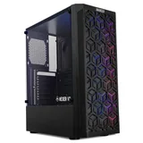 Gabinete Mancer Hexer 2 na cor preto, vista frontal e lateral