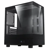 Gabinete Aigo Darkflash DB330M na cor preto, vista frontal e lateral
