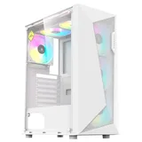 Gabinete Acegeek Atlas R338 branco, vista frontal e lateral