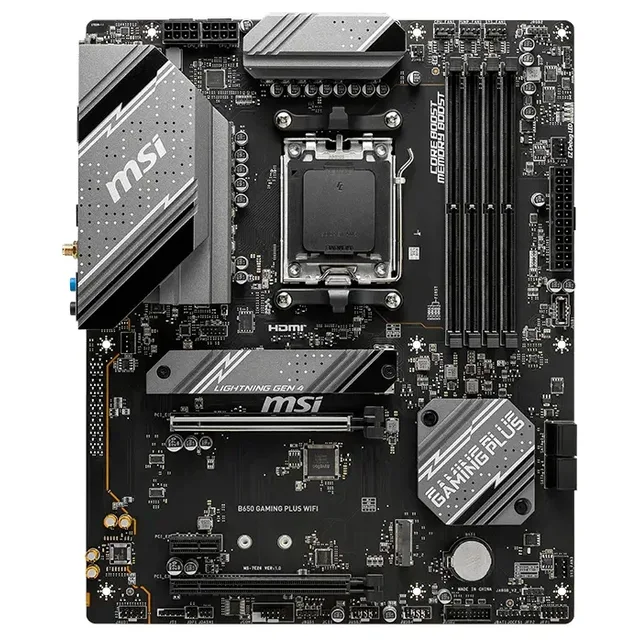 Placa-mãe MSI B650 GAMING PLUS WIFI, vista frontal, sem perspectiva