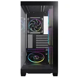 Gabinete Acegeek Nebula, preto, vista frontal e lateral