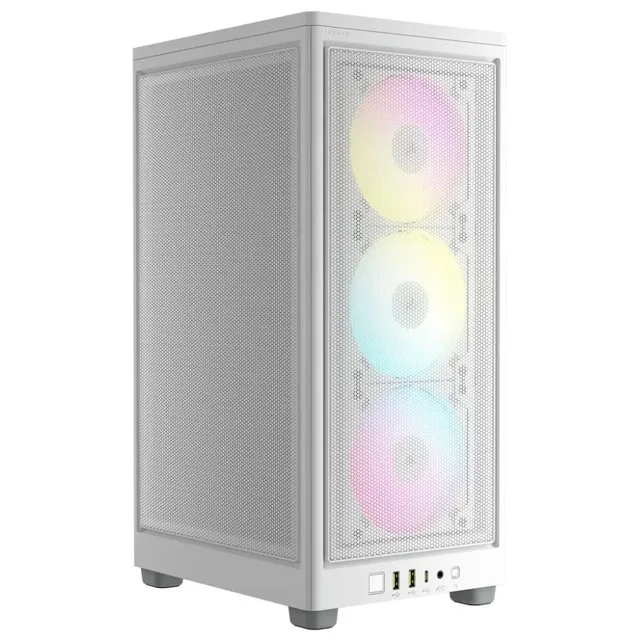 Gabinete Corsair 2000D RGB AIRFLOW, vista frontal e lateral