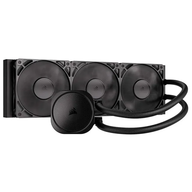 Cooler Corsair NAUTILUS 360 RS, preto, vista em perspectiva.
