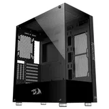 Gabinete Redragon Reflect, preto, vista frontal e lateral