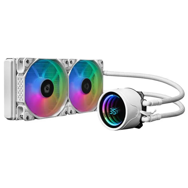 Cooler Mancer Mystic G1, branco, vista em perspectiva.