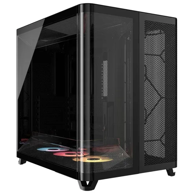 Gabinete Corsair AIR 5400 RS-R ARGB, vista frontal e lateral